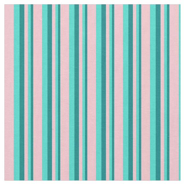 Tissu Turquoise, Turquoise & Pink Stripes/Lines Motif (Fermer)