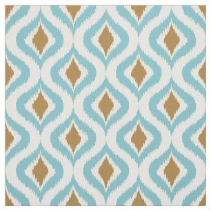 Tissu Turquoise Turquoise Retro Chic Ikat Abaisse Motif
