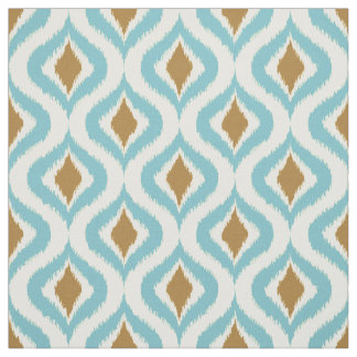 Tissu Turquoise Turquoise Retro Chic Ikat Abaisse Motif