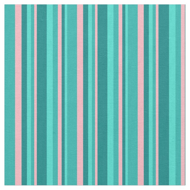 Tissu Turquoise, Turquoise, rose clair et vert mer clair (Fermer)
