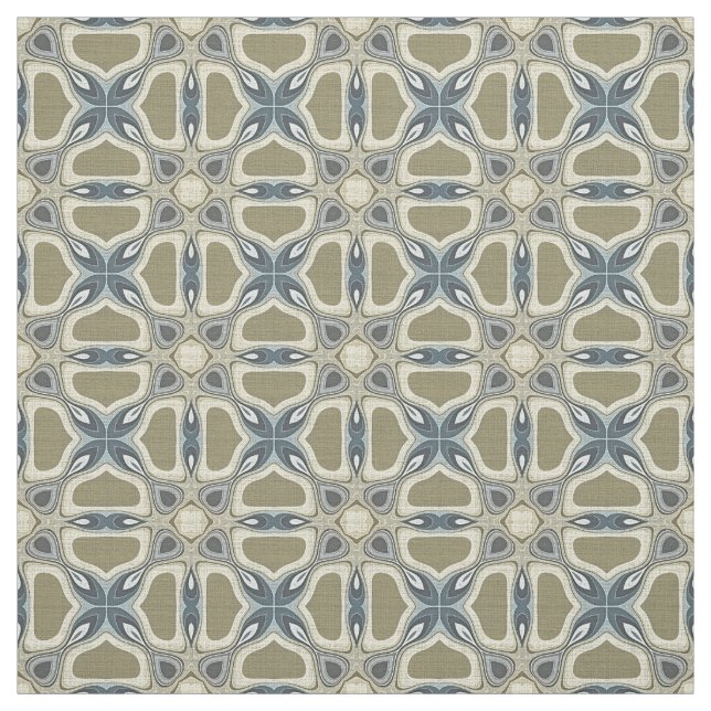 Tissu Turquoise Vert bleu gris ocre Hip Orient Motif (Échantillon)