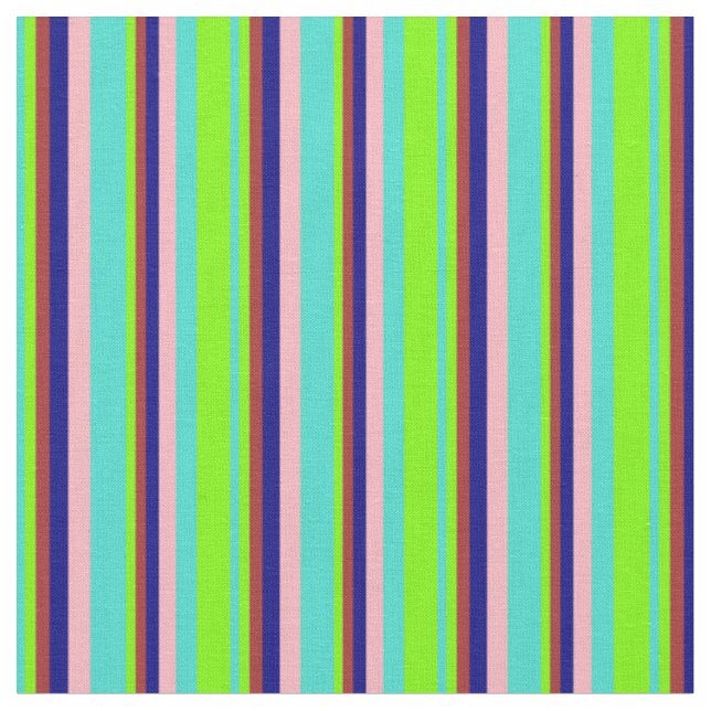 Tissu Turquoise, Vert, Brown, Bleu et Rose clair (Fermer)