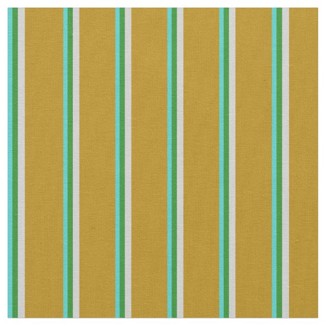 Tissu Turquoise, Vert Forêt, Gris & Or Sombre (Fermer)