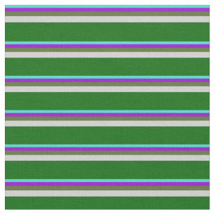 Tissu Turquoise, Violet, Vert olive, Gris & Vert foncé