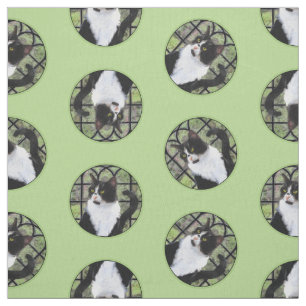 Tissu Tuxedo Chat dans la peinture de fenêtre Cute Art o