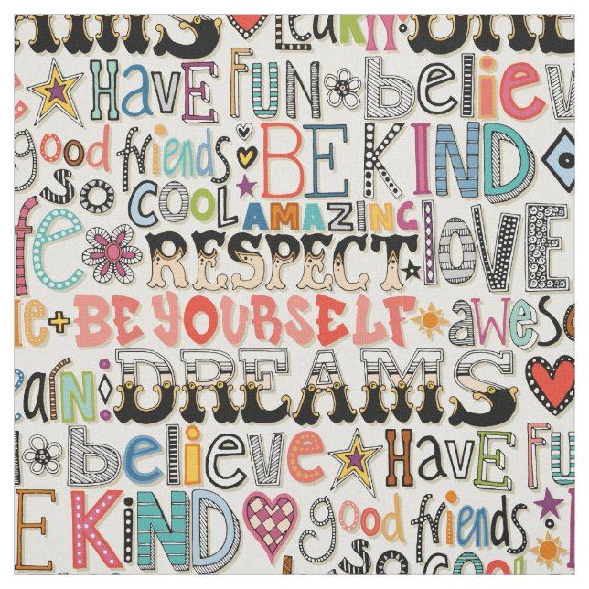 Tissu typographie cool (Échantillon)