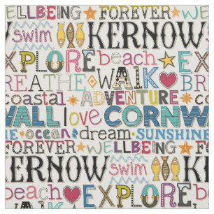 Tissu typographie cornwall