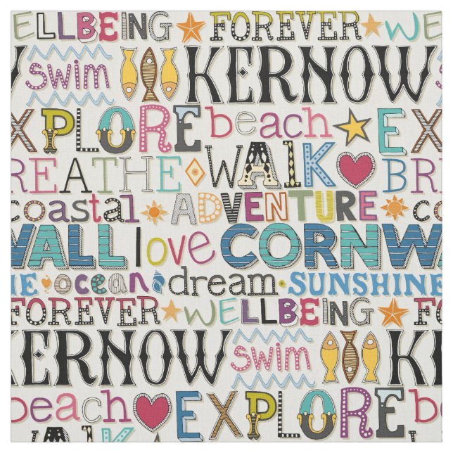 Tissu typographie cornwall (Échantillon)