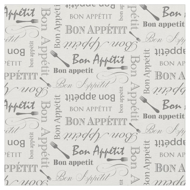 Tissu Typographie d'Appetit de fève gastronome de (Fermer)