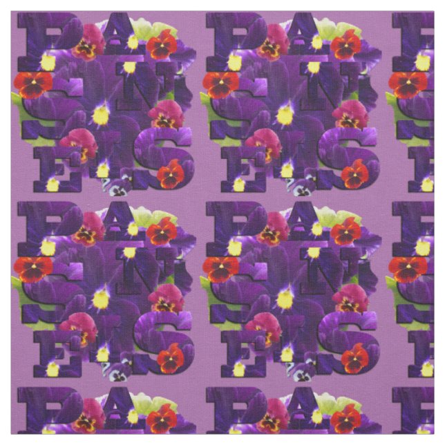Tissu Typographie de Pansy Violet, (Échantillon)