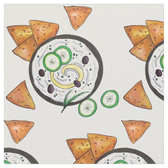 Tissu Tzatziki Grec Meze Dip Nourriture Méditerranéenne  (Fermer)