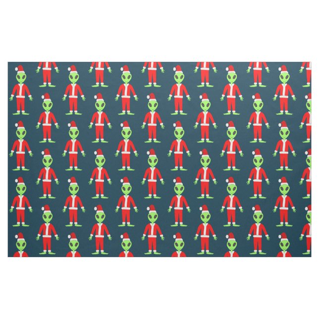 Tissu UFO Ho Ho Père alien de Noël (Fat Quarter)