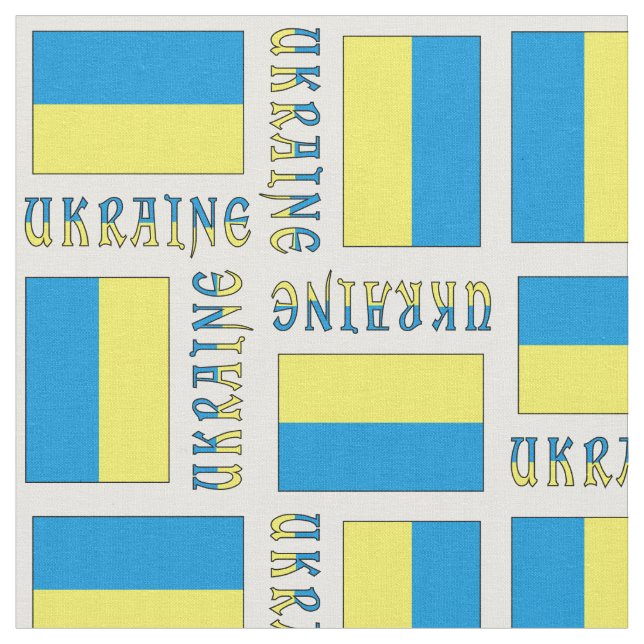 Tissu Ukraine et drapeau ukrainien (Fermer)