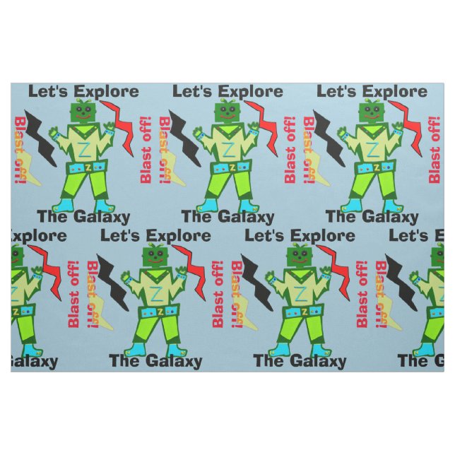 Tissu Un Alien Robot De Cartoon S'Est Éteint (Fat Quarter)