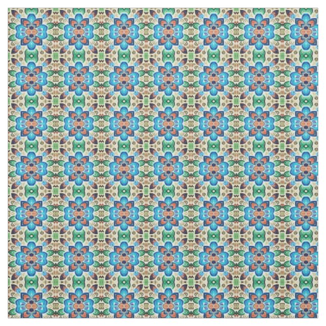 Tissu Un design motif multicolore et fleuri (Échantillon)