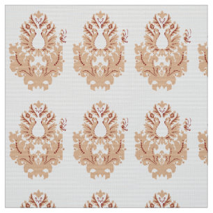 Tissu Un design symétrique avec mot géométrique marron