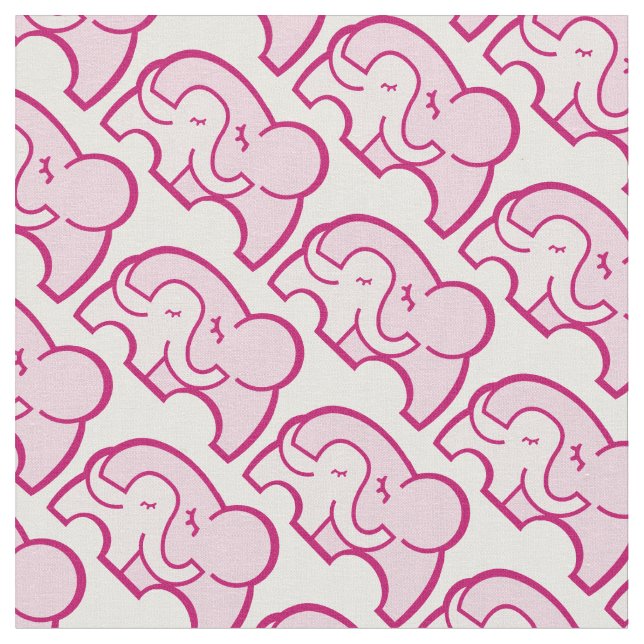 Tissu Un éléphant graphique serré motif rose (Fermer)
