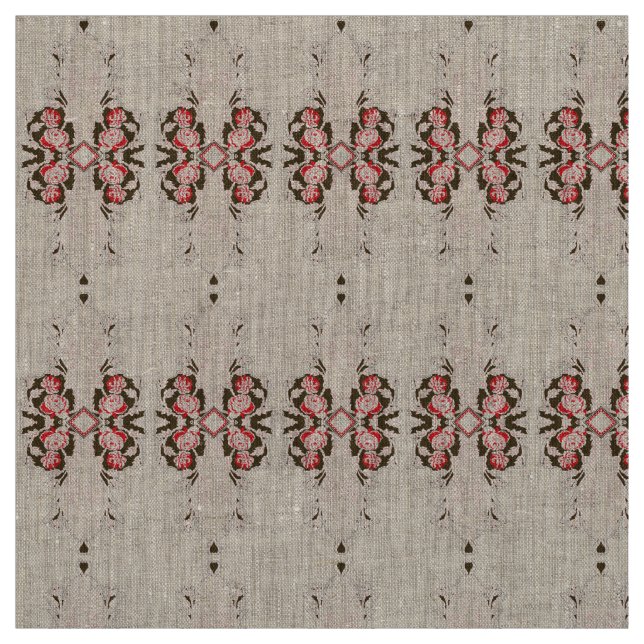Tissu Un graphique rouge vif présente un d floral créati (Échantillon)