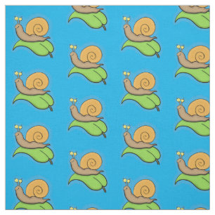 Tissu Un mignon escargot heureux sur une illustration d'