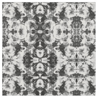 Tissu Un modèle blanc noir abstrait d'aquarelle