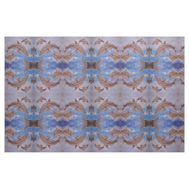 Tissu Un morceau de dauphins de saut (Fat Quarter)
