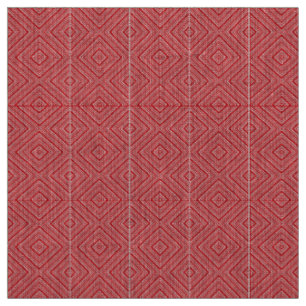 Tissu Un motif symétrique présentant des motifs rouges,