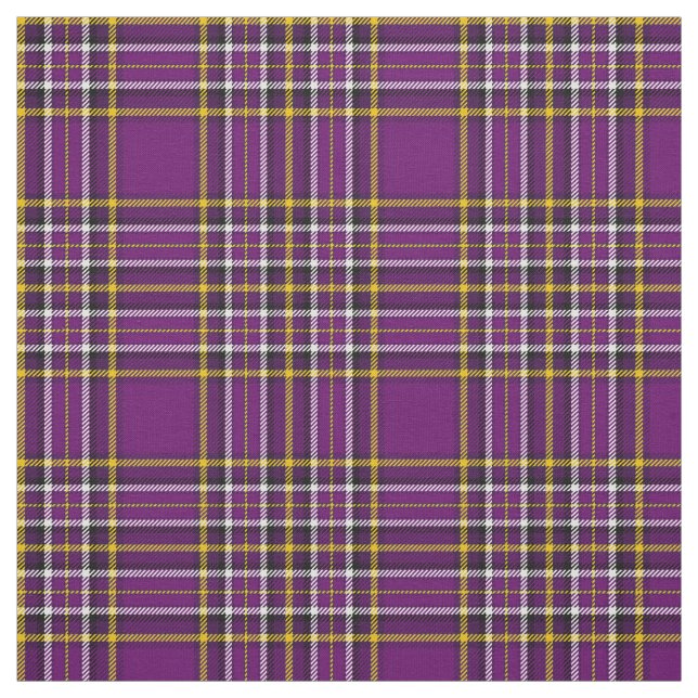 Tissu Un plaid pourpre de prune, avec de l'or/rayure (Échantillon)