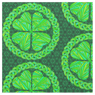 Tissu Un vert celtique chanceux de trèfle de feuille du