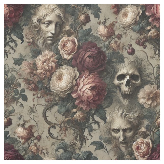 Tissu Une floraison à tenir - Carreau de déclaration got (Échantillon)