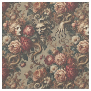 Tissu Une floraison prudente - Carrelage classique gothi