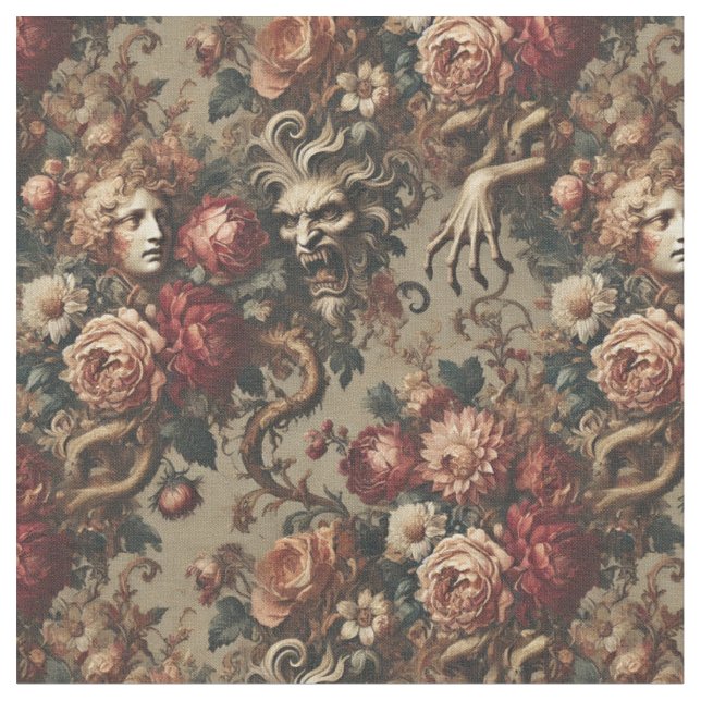 Tissu Une floraison prudente - Carrelage classique gothi (Fermer)