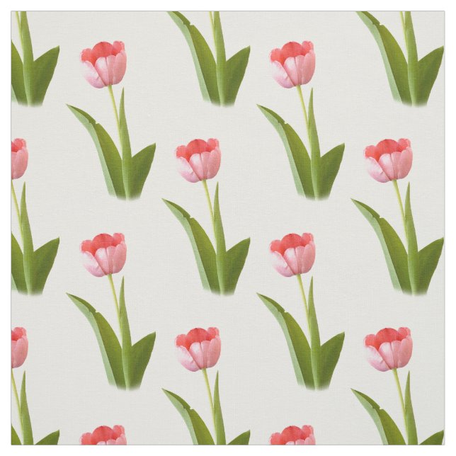 Tissu Une tulipe rose - Motif de la photographie florale (Échantillon)