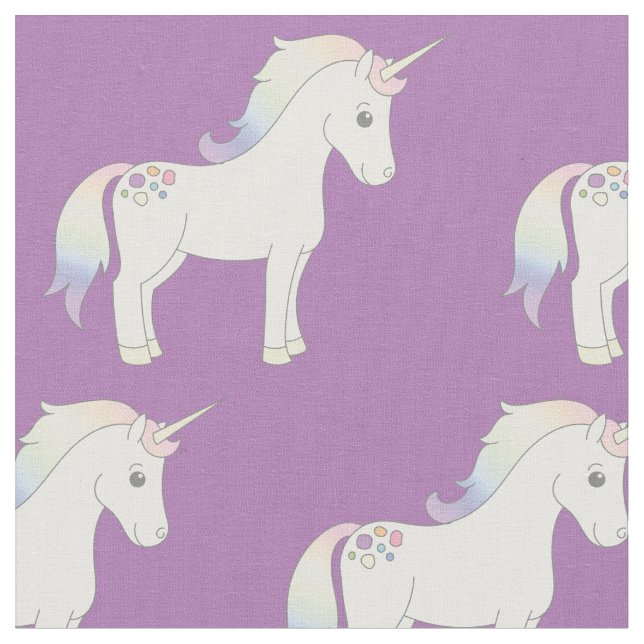 Tissu Unicorn Pastel Rainbow Purple (Fermer)