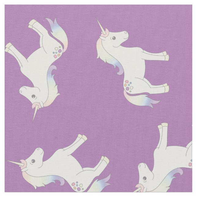 Tissu Unicorn Pastel Rainbow Purple (Fermer)