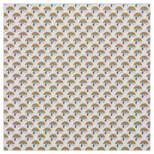 Tissu Unicorne et arc-en-ciel avec nuages Kawaii