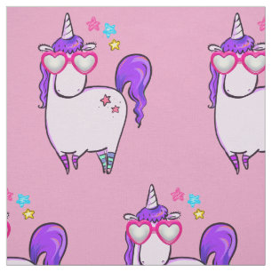 Tissu Unicorne mignonne en Motif de lunettes en forme de