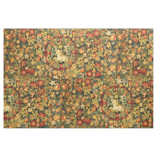 Tissu Unicorne Renaissance au milieu des fruits et des f