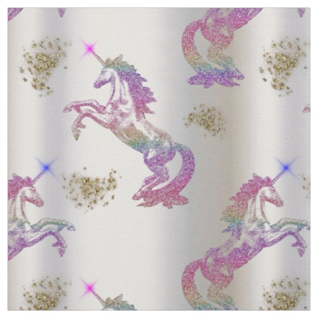Tissu Unicornes arc-en-ciel cristal (Échantillon)
