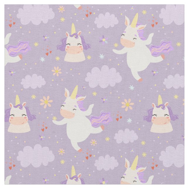 Tissu Unicornes de l'espace mûr (Fermer)