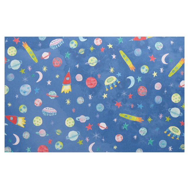 Tissu Univers de l'espace extra-atmosphérique Motif d'aq (Fat Quarter)