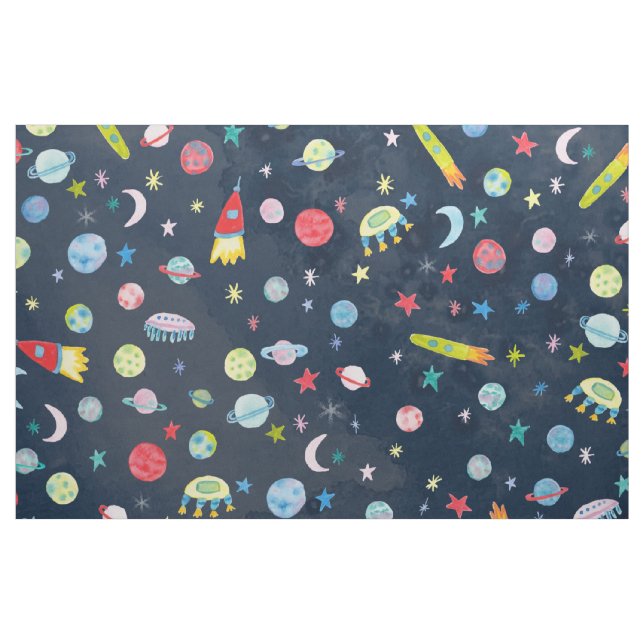 Tissu Univers de l'espace extra-atmosphérique Motif d'aq (Fat Quarter)