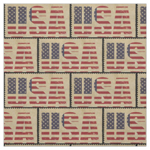 Tissu USA American Flag Rustique Vintage Patriotique