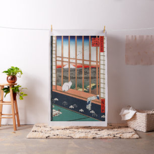 Tissu Utagawa Hiroshige - Champs de riz Asakusa