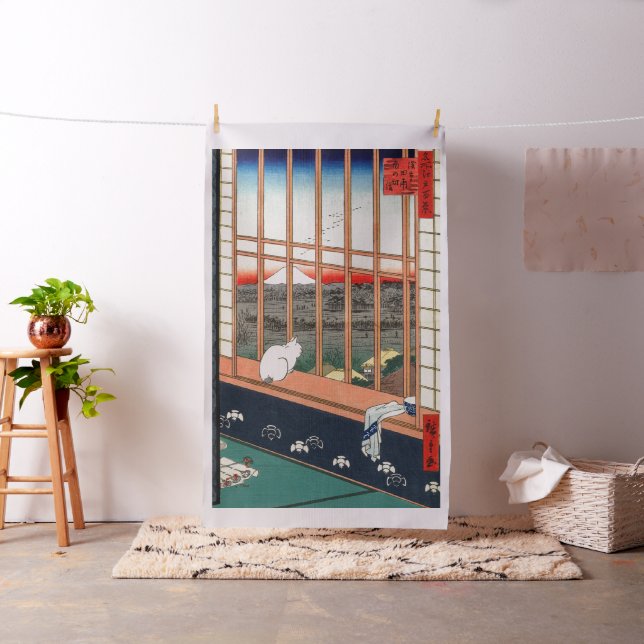 Tissu Utagawa Hiroshige - Champs de riz Asakusa (In Situ)