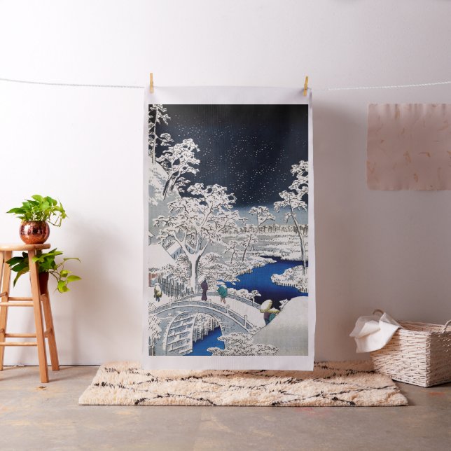 Tissu Utagawa Hiroshige - Pont des tambours à Meguro (In Situ)