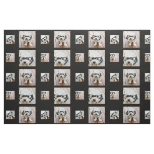 Tissu Utilisez vos 4 photos préférées - Noir