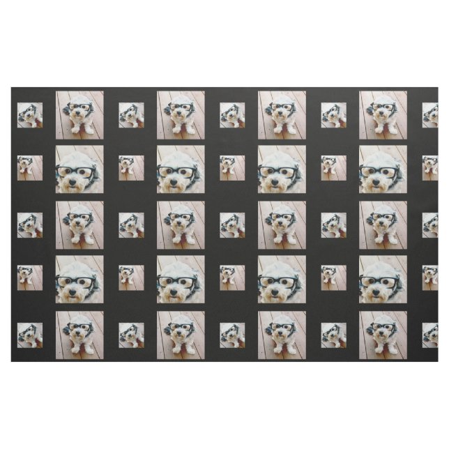 Tissu Utilisez vos 4 photos préférées - Noir (Fat Quarter)