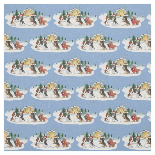 Tissu Vacances Cavalier King Charles Spaniel Fabric (Échantillon)
