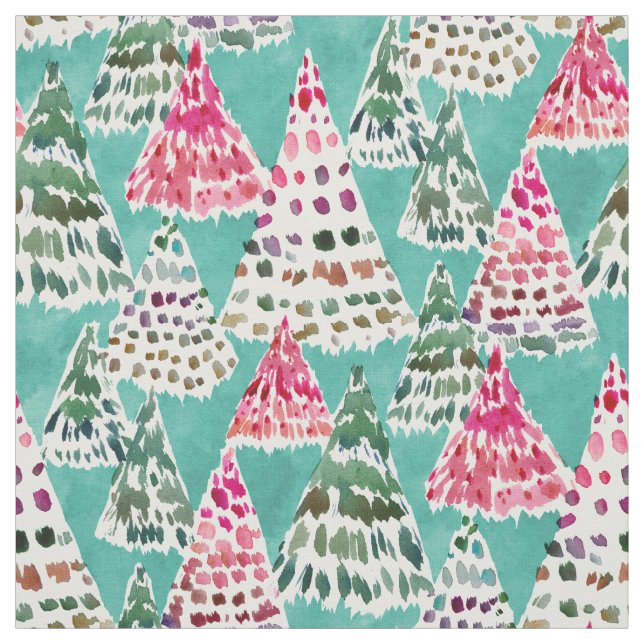 Tissu VACANCES FORÊT ARBRES DE Noël (Échantillon)