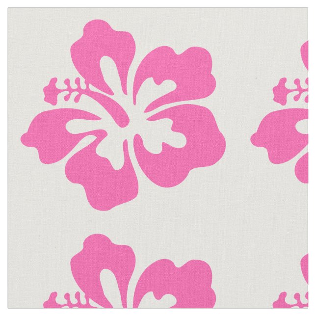Tissu Vacances Girly de ketmie de plage hawaïenne rose (Fermer)